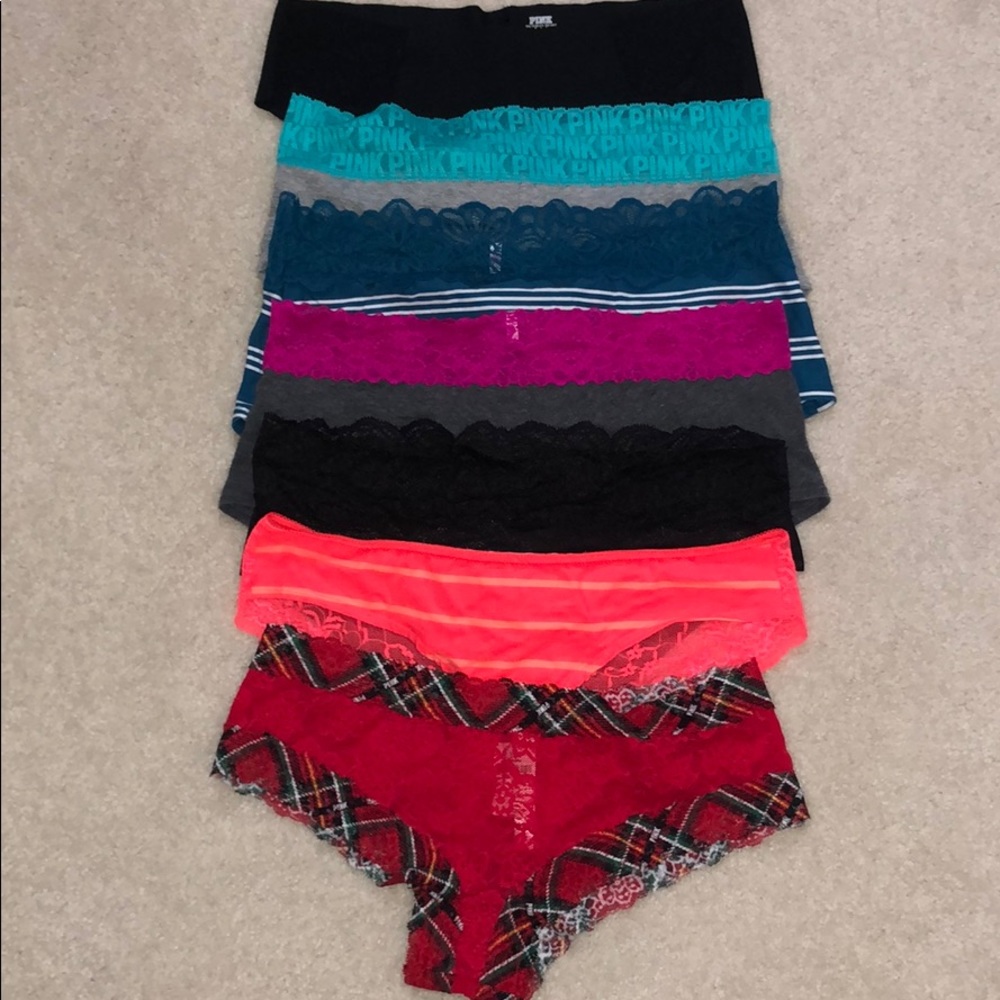 Seven Pairs of PINK Lace Panties
